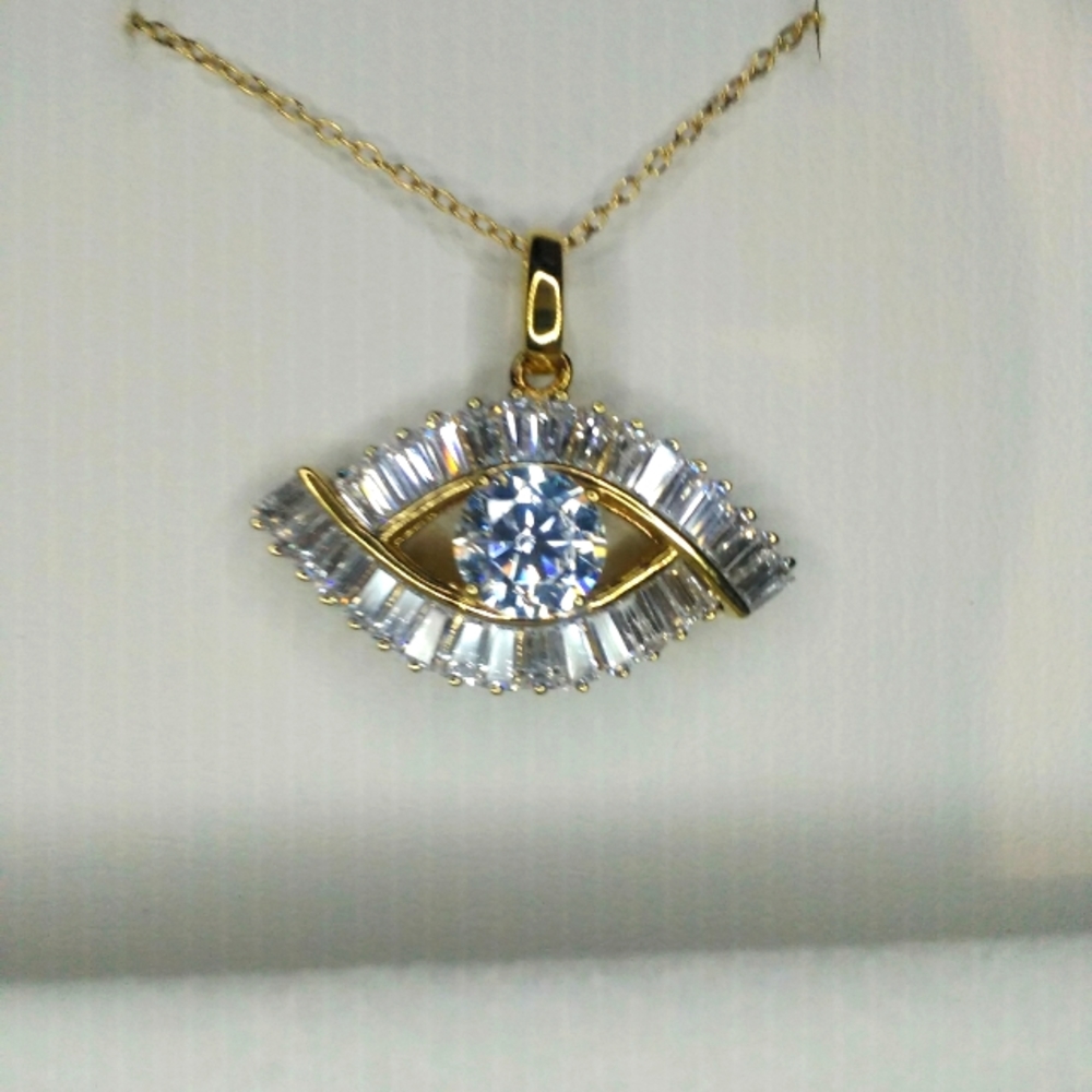 Evil Eye Diamond Simulant Necklace